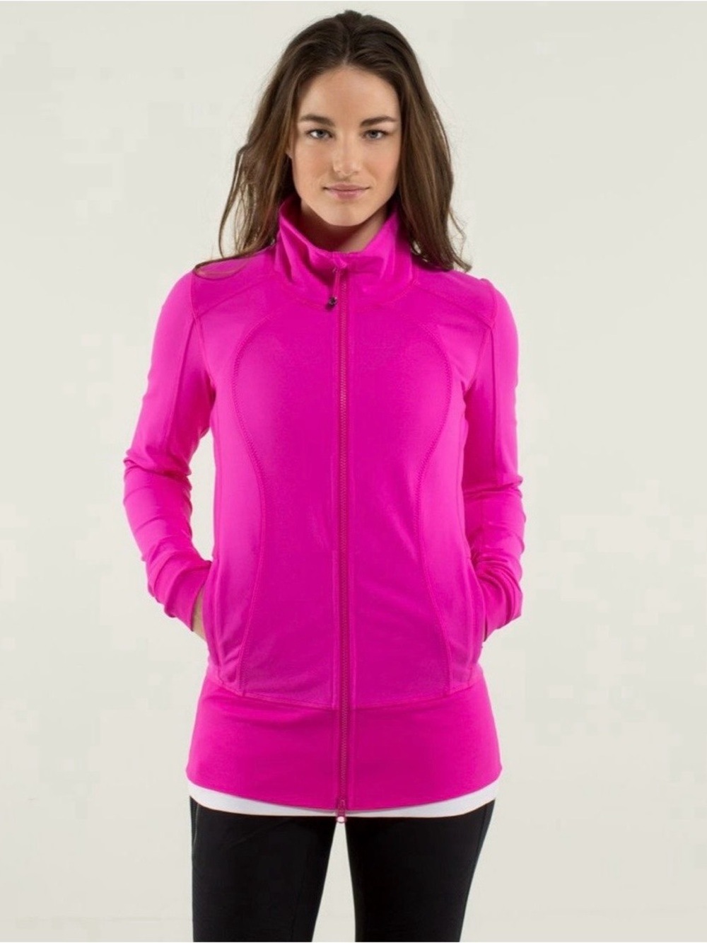 Lululemon Hot Pink Asana Full-Zip Performance Jacket Sz 6